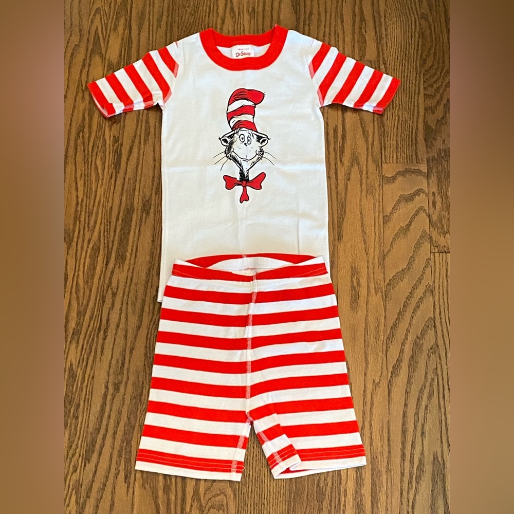 Hanna Andersson, size 8, Cat in the Hat, Short John Pajama Set